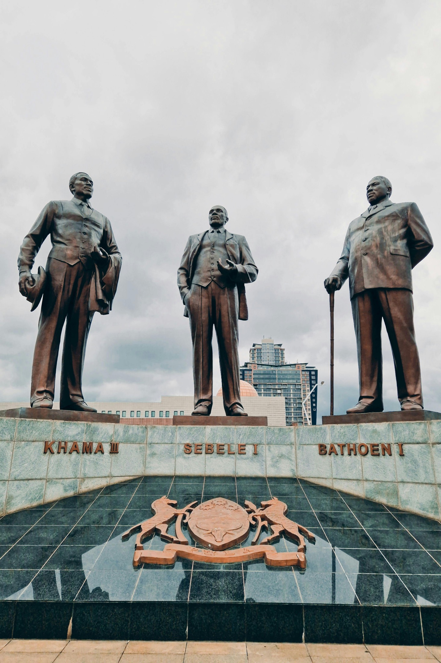 The Three Dikgosi monument in Gaborone