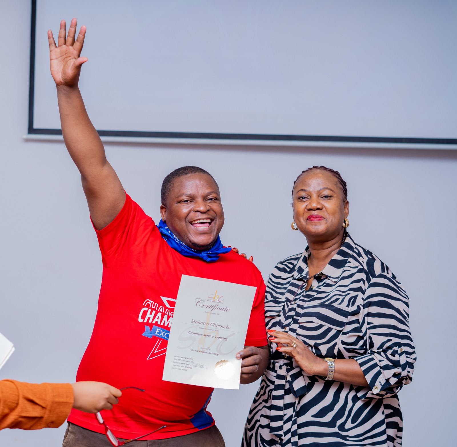 Faith Mabu Nteta during a certificate presentation moment